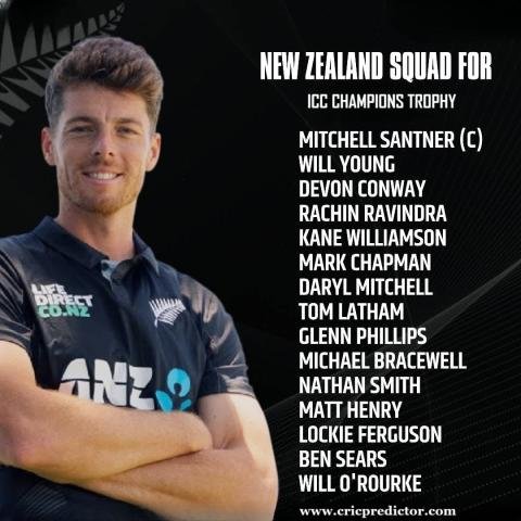 New Zealand’s Squad for Champions Trophy 2025