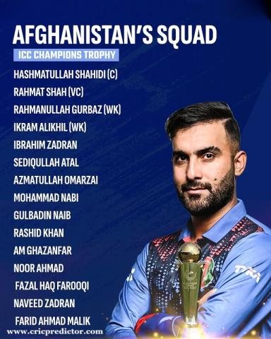 Afghanistan’s Squad for Champions Trophy 2025