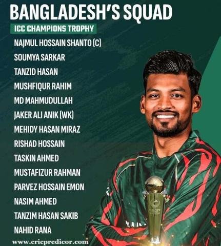 Bangladesh’s Squad for Champions Trophy 2025