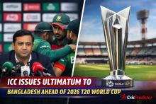 Bangladesh cricket team huddle vs ICC T20 World Cup trophy amid 2026 venue dispute